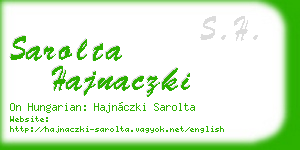 sarolta hajnaczki business card
