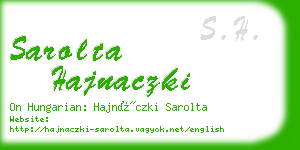 sarolta hajnaczki business card